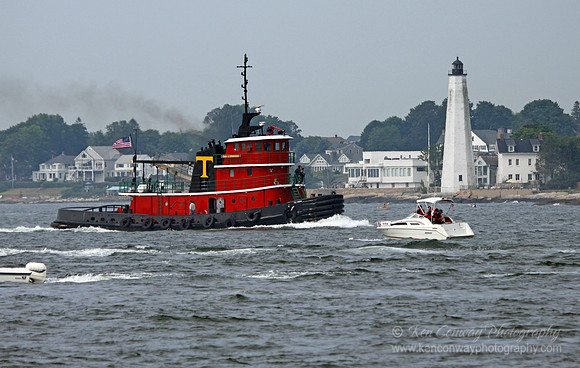 Tug Boat at New London Light, CT