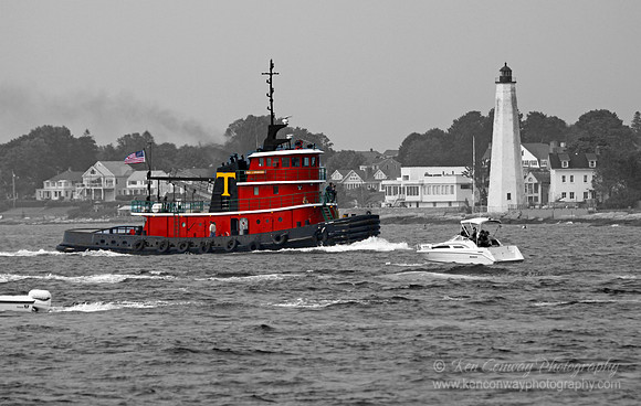 Tug Boat at New London Light, CT